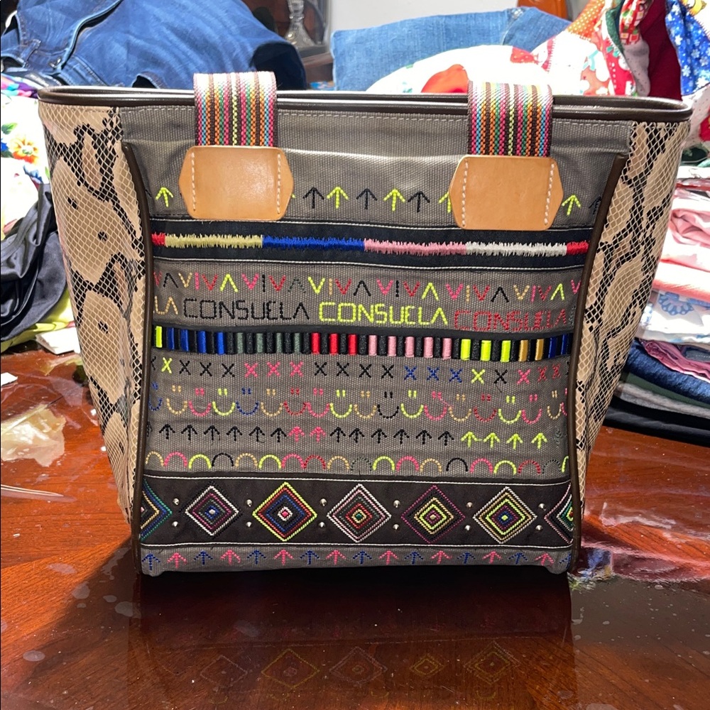 Consuela Colorful Embroidered Tote